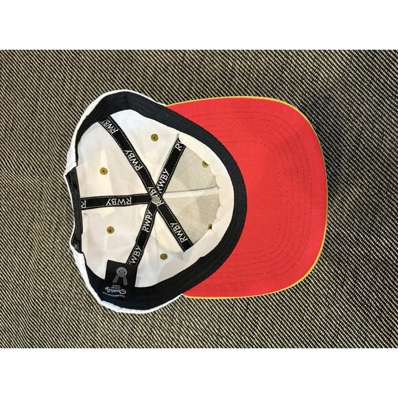 RWBY Rooster Teeth Animation Jaune Arc 5 Panel Strap Back Hat Rare Cap - Picture 5 of 7